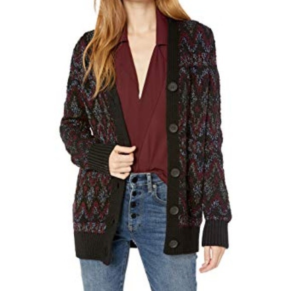 💀✨BNWT LUCKYBRAND SHINE FAIRISLE CARDIGAN SWEATER - Picture 3 of 6
